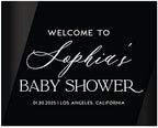 Andaz Press 16"x20" Black Acrylic Personalized Baby Shower Welcome Sign, Gender Neutral Large Custom Sign for Easel Stand, Baby Shower Decorations by AndazPress