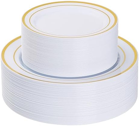 Goodluck 120PCS Gold Plastic Plates, Heavy Duty Disposable Gold Plates by GoodLuck