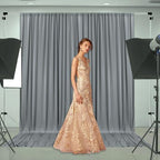 10 x 7 Feet Grey Backdrop Curtain for Partie, Background Curtains for Photoshoot, Birthday, Wedding, Halloween, Thanksgiving, Christmas Day, New Year Party Decorations 5Ft x 7Ft, 2 Panels - Image 5