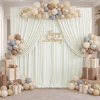 30ft x 10ft Wrinkle Free Ivory Backdrop Curtains for Parties, 6 Panels 5x10ft Polyester Photo Backdrop Drapes for Wedding Birthday Photography Background Baby Shower - Image 5