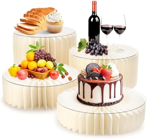 4 Pack Buffet Risers Foldable Food Display Risers Food Risers for Buffet Table Tall Cake Stands Cylinder Stands for Party Pedestal Cake Stand Dessert Table Display Set Cupcake Stands Cupcake Display by Unknown