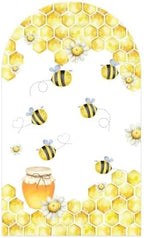Honey Bee Arch Stretchy Covers for Birthday Party Decoration Honeycomb Honeypot Arched Stand Cover Baby Shower Favors Props(Only Cover) by KONPON