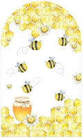 Honey Bee Arch Stretchy Covers for Birthday Party Decoration Honeycomb Honeypot Arched Stand Cover Baby Shower Favors Props(Only Cover) by KONPON