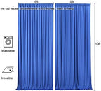 10ft x 10ft Wrinkle Free Royal Blue Backdrop Curtain for Parties, 2 Panels 5x10ft Silky Polyester Blue Photo Backdrop Drapes for Weddings Birthday Party Photography Background - Image 6