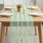 Artoid Mode 6PC Floral Sage Green Embroidery Table Runner 120 Inch 10FT - Image 3