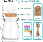 AIXIANG 40 Pack 7 oz Glass Favor Jars with Cork Lid and Seal Cap with Twine Labels for Wedding,Baby Shower,Party Favors,Gift Jar,Yogurt,Candy, Spices,Decorative Jars - Image 2