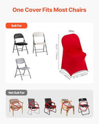 VEVOR Chair Covers, Polyester Spandex Chair Cover, Stretch Slipcovers for Wedding Party Dining Banquet Flat-Front Chair Covers (Red-c, 50PCS) - Image 4