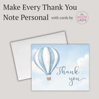 Baby Shower Thank You Cards With Envelopes, Hot Air Balloon | Set of 24 - Image 3