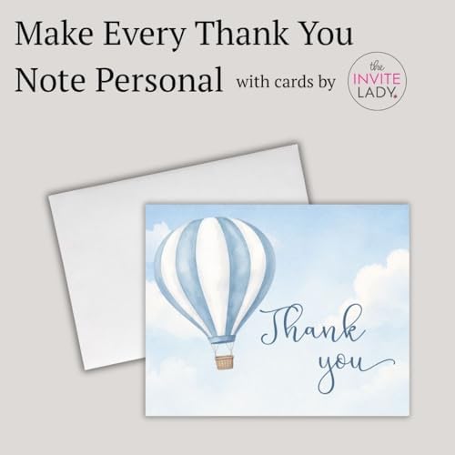 Baby Shower Thank You Cards With Envelopes, Hot Air Balloon | Set of 24 - Image 3