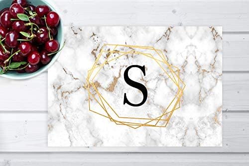Andaz Press Custom Personalized Disposable Paper Placemats, 12 x 18 Inch, Set of 25, Custom Monogram Marble Geometric, Tableware, Dining, Tabletop, Table Setting for Wedding, Bridal Shower, Party - Image 4