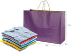 BLEWINDZ 70Pcs Large Paper Bags with Handles, 16x6x12 Inches Purple Paper Shopping Bags for Small Business, Large Kraft Gift Bag Bulk for Grocery Mechandise Retail - Image 4