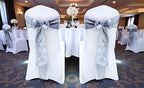 MDS® Pack of 75 Satin Chair Sashes for Wedding & Events – Light Silver - Image 2
