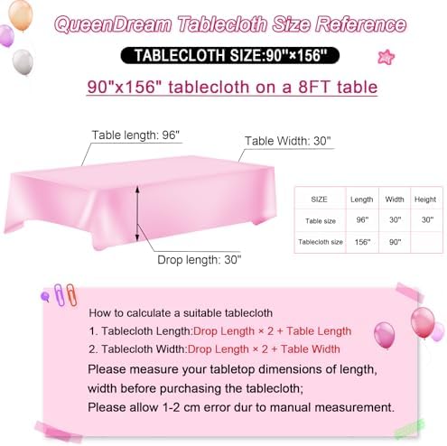 Hot Pink Wedding Sequin Tablecloth 90x156inch Rectangle Glitter Table Cloth - Image 5
