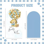 Tegeme 2 Pcs Blue Teddy Bear Arch Backdrop We Can Bearly Wait to Meet You - Image 2