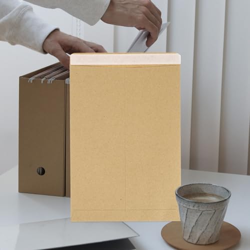 Vintage Kraft Paper Envelopes 50Pcs Glue Free Self Sealing File Bags - Image 5