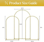 Metal Arch Backdrop Stand and Cover Set – 3 Gold Frames (7.2ft, 6ft x2) with White Wrinkle-Free Spandex Covers, Water Weights, Bags & Case – Wedding, Birthday, Baby Shower, Party Decor - Image 6
