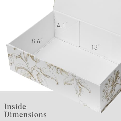 Luxury Keepsake Gift Box 3-Pack Gold Floral 13.5" x 9" x 4.3" - Image 2