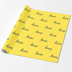 MyPupSocks Personalized Text Wrapping Paper, Name Yellow Custom Funny Logo Wrapping Paper Roll for Boys Girls Baby Shower Wedding Anniversary Birthday Gift 58x23 Inch 3 Rolls - Image 2