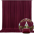 10 x 7 Feet Burgundy Backdrop Curtain for Partie, Background Curtains for Photoshoot, Birthday, Wedding, Halloween, Thanksgiving, Christmas Day, New Year Party Decorations 5Ft x 7Ft, 2 Panels by ZEBMOON