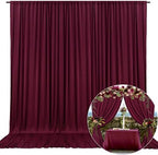 10 x 10 Feet Burgundy Backdrop Curtain for Partie, Background Curtains for Photoshoot, Birthday, Wedding, Halloween, Thanksgiving, Christmas Day, New Year Party Decorations 5Ft x 10Ft, 2 Panels by ZEBMOON