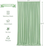 20ft x 12ft Sage Green Backdrop Curtains Wrinkle Free Backdrop Curtain for Wedding Parties Green Fabric Backdrops Drapes Back Drop Cloth Bridal Shower Stage Curtains Wedding Decorations for Reception - Image 5