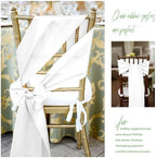fani 60 PCS Satin Chair Sashes, 7x78 Inch, White - Image 5