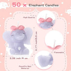 Conelist 50 Set Baby Shower Favors with Elephant Shaped Candle Favors, Thanks Cards, Organza Gift Bags Baby Shower Favors Bulk for Gender Reveal Party Guests Return Gift Boys Girls Birthday (Pink) - Image 2
