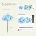 Auihiay 64pcs Blue Hydrangea Artificial Flowers, Artificial Hydrangea Flowers with Stems, Faux Hydrangea Flowers for Wedding Centerpieces, Baby Shower, Birthday Party Decoration - Image 3