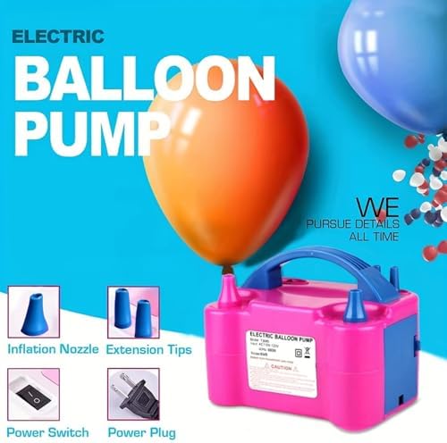 Balloon Pump Electric, Portable Automatic Dual Nozzle Inflator 600W with Tying Tools for Birthday Gender Reveal Baby Shower Balloons Party Decorations - Image 4