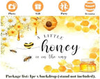 8X8ft Fabric Honeycomb Daisy Bee Backdrop, A Little Honey is On The Way Banner Photography Background Party Decorations Tapestry, Wall Art Home Decor, Photo Studio Props - Image 2
