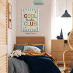 Wrapped Framed 16x24 inch Trendy Preppy Blue Striped Wall Art Cool Kids Club Quotes Poster Modern Funny Toddler Canvas Prints for Kids Playroom Bedroom Wall Decor - Image 5