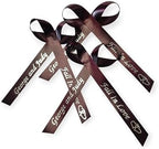 25 Personalized Ribbons Assesmbled Bows Custom Bridal Shower Favor Party Favors Wedding Bridesmaid Memorial Ribbons Funeral Baby Invitations Mis XV años Quinceanera (Burgundy) - Image 7