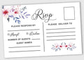 50 Blank RSVP Cards with White Envelopes-Floral & Leaves Style Response Card-RSVP for Wedding-Rehearsal Dinner-Baby Shower-Bridal Shower-Engagement Party Invitations by Inkdotpot