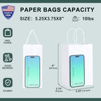METRONIC White Paper Gift Bags 5.25 x 3.75 x 8 Inch 500 Pack - Image 2