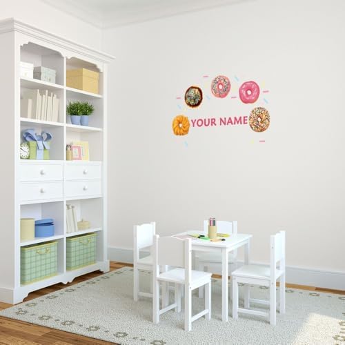 Oliver's Labels Premium Name Wall Decals - Matte Finish Personalized Wall Art for Kids' Rooms & Nurseries (Donuts) - Image 2