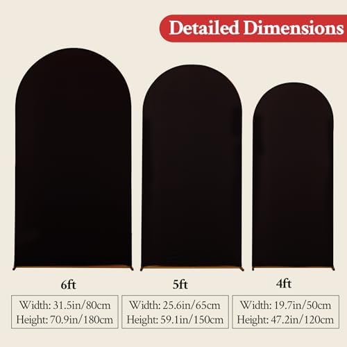 Arch Backdrop Cover Set of 3 Wedding Arch Covers Stretchy Backdrop Red Black Arch Cover 4FT 5FT 6FT Arch Stand Cover Spandex Birthday Party Ceremony Bridal Shower Banquet Decoration - Image 5