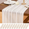 24 Pack Ivory White Table Runner 10Ft Cheesecloth Table Runner Rustic Gauze Table Runners Romantic Long Sheer Fabric Cheese Cloth Table Runners for Wedding Party Bridal Baby Shower by Lumaycens