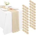 20 Pack Cheesecloth Table Runner 17 x 108 Inch, Beige by REWOMC