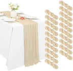 20 Pack Cheesecloth Table Runner 17 x 108 Inch, Beige by REWOMC