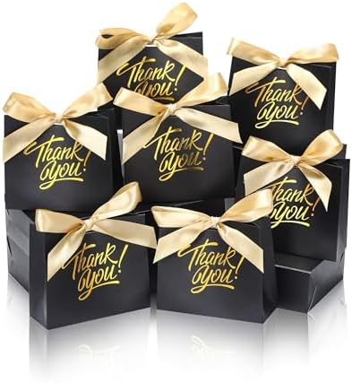 DOYIDE 200 Pack Small Thank You Gift Bags, Party Favor Bags with Bow Ribbon by DOYIDE