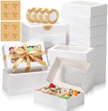 8x5x2 Auto-Popup Cookie Boxes with Window, White, 60 Pack by EQOREIIN