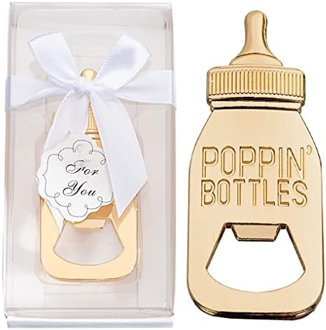 24Pack Baby Bottle Openers for Baby Shower Favors Gifts, Decorations Souvenirs, Poppin Bottles Openers with Gifts Box used for Guests Gender Reveal Party Favors or Wedding Favors (24, white) by WxzumgPARTYFAVORS