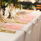 N9R 180PCS Pink and Gold Plastic Plates Disposable, Fancy Dinnerware Set - Image 5