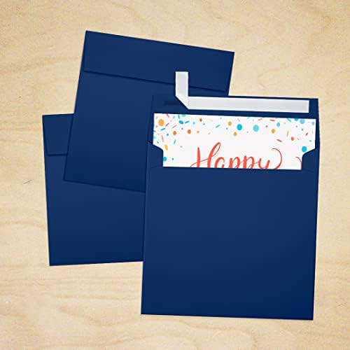 LUXPaper Square Invitation Envelopes | Peel & Press | 6 1/4" x 6 1/4" | Navy Blue | 80lb. Text | 250 Qty - Image 7