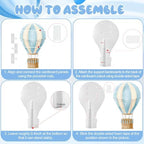2.9 ft x 4.9 ft Hot Air Balloon Baby Shower Decorations, Large Blue Hot Air Shaped Cardboard Cutout, Life-Size Standup Photo Booth Props for Birthday Party Celebration Backdrops Decor - Image 4