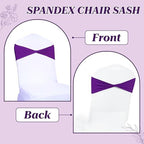 MDS Pack of 50 Spandex Chair Sashes Without Slider Buckles – Cadbury Purple - Image 4