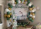 10X8FT Woodland Baby Shower Decorations Backdrop Adventure Awaits Backdrop Let The Adventure Begin Banner F73 - Image 5