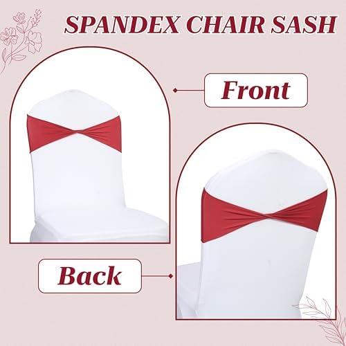 MDS Pack of 75 Spandex Chair Sashes Without Slider Buckles – Apple Red - Image 4