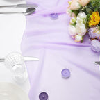 Sheer Chiffon Table Runner 35x120 Inches, Purple 6 Pack - Image 4