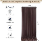 30x10ft Brown Backdrop Curtains with Lights Photo Drapes Wrinkle Free Fabric Backdrop Curtain for Wedding Birthday Party Baby Shower Bridal Shower Home Party Background Decorations - Image 7